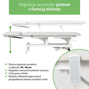 Stół FORTIS 2 ERGO (z pilotem / szaro-biały)