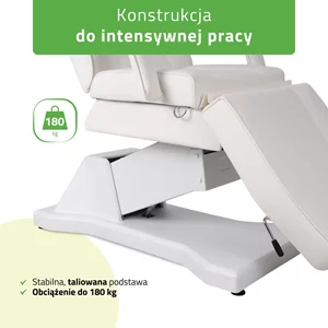 Fotel kosmetyczny, elektryczny biały - Laris