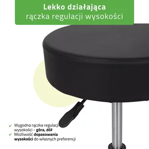 Taboret kosmetyczny na kółkach, TILA - czarny