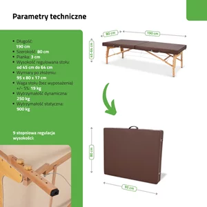Składany stół do masażu tajskiego NIRO 80 cm