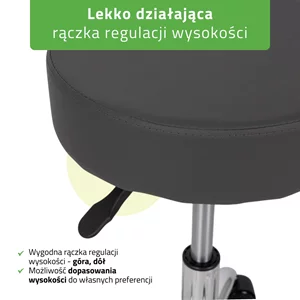 Taboret kosmetyczny na kółkach - TILA - szary