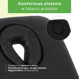 Łóżko kosmetyczne Serenity ERGO 4 czarne