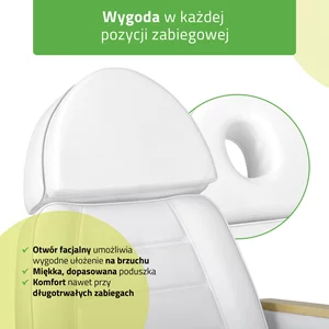 Fotel kosmetyczny biały - Leo PRO 4
