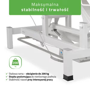 Stół FORTIS 1 (z ramą sterującą/beżowo-biały)