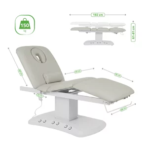 Fotel łóżko kosmetyczne Serenity ERGO 4 szare