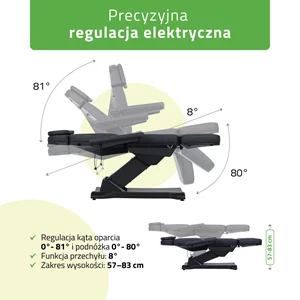 Fotel kosmetyczny Selia PRO 4 - czarny