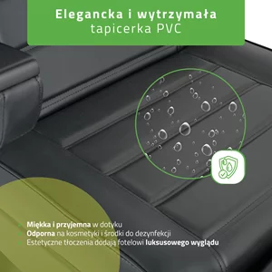 Fotel kosmetyczny czarny - Leo PRO 4