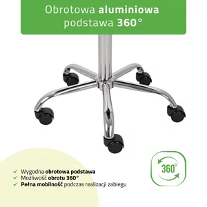 Taboret siodłowy z oparciem SOLA - szary
