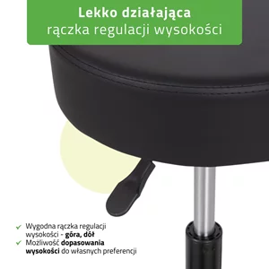 Taboret kosmetyczny na kółkach, TIMO - czarny