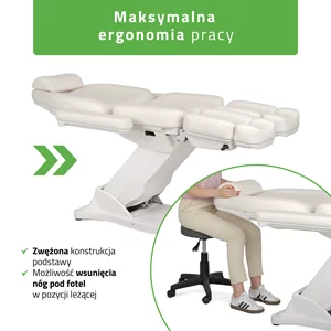 Fotel kosmetyczny Elara PRO 6P - biały