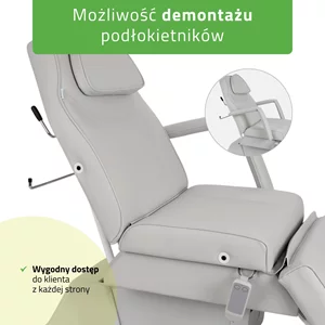 Fotel kosmetyczny, elektryczny szary - Laris