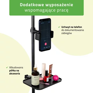 Lampa kosmetyczna stojąca LED - VENA (czarna)