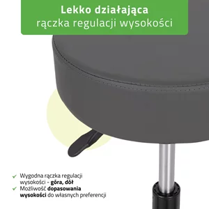 Taboret kosmetyczny na kółkach - TIMO - szary