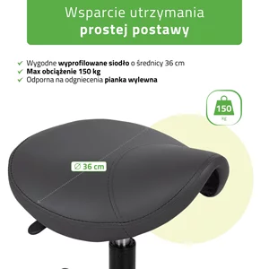 Taboret obrotowy na kółkach LUMO - szary