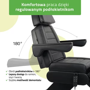 Fotel kosmetyczny czarny - Leo PRO 4