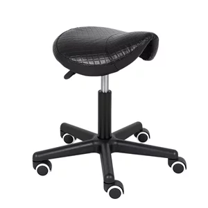 Taboret siodłowy LUMO - czarny pikowany