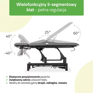 Stół FORTIS 5 ERGO rama sterująca/szaroczarny
