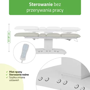 Fotel łóżko kosmetyczne Serenity ERGO 4 szare