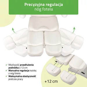 Fotel kosmetyczny Elara PRO 6P - biały