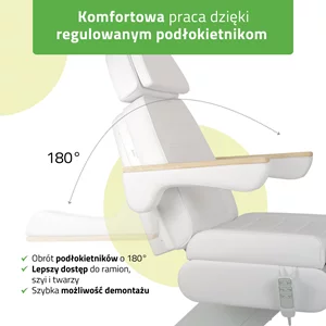 Fotel kosmetyczny biały - Leo PRO 4