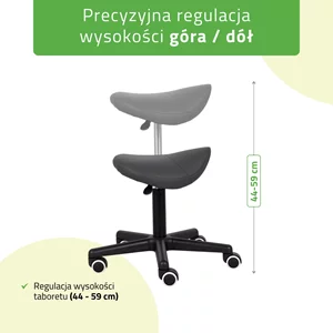 Taboret obrotowy na kółkach LUMO - szary