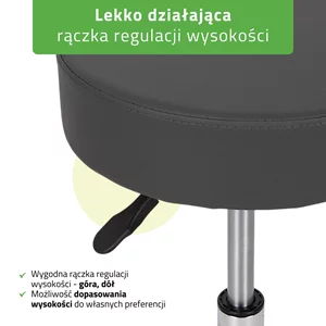 Taboret kosmetyczny na kółkach - MOBI - szary