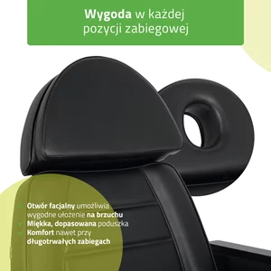 Fotel kosmetyczny czarny - Leo PRO 4