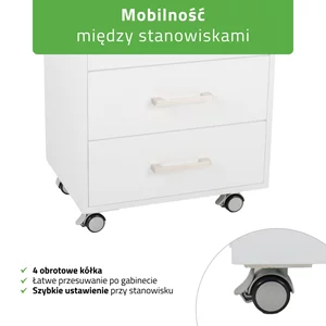 Stolik kosmetyczny na kółkach z szufladami
