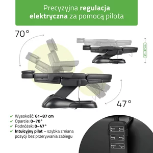 Fotel kosmetyczny czarny - Leo PRO 4